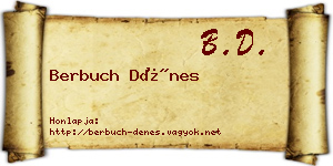 Berbuch Dénes névjegykártya